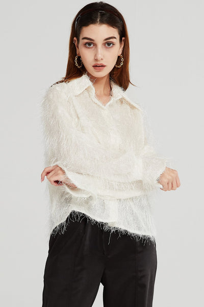 Kaitlyn Fuzzy Fringe Blouse