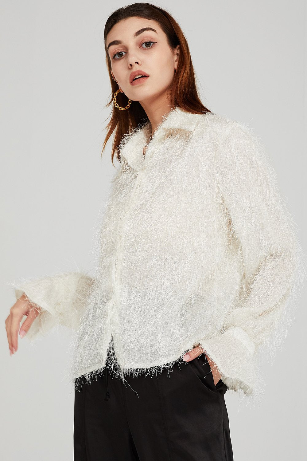 Kaitlyn Fuzzy Fringe Blouse