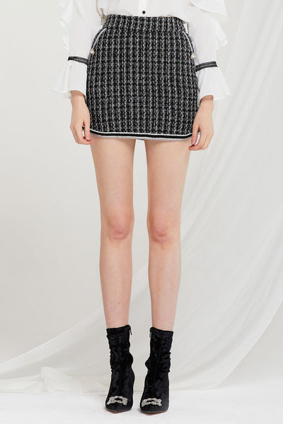 Annie Embroidered Tweed Skirt