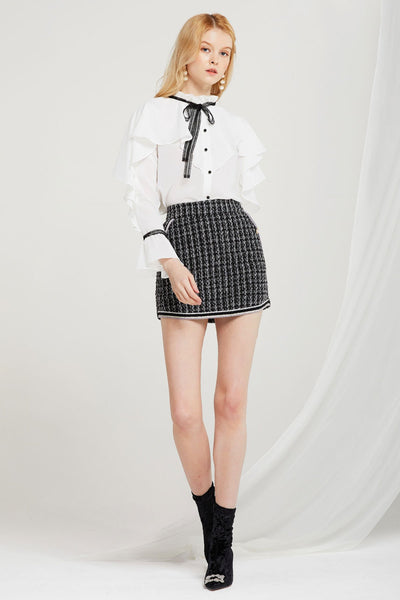 Annie Embroidered Tweed Skirt