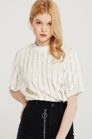 Marianne Velvet Striped Top