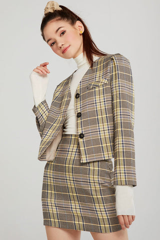 Evelyn Plaid 2-Piece Suit Set