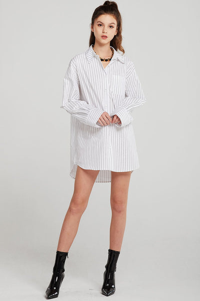 Zoey Puff Sleeve Shirt Dress