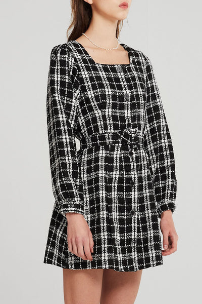 Lisa Plaid Belted Dress