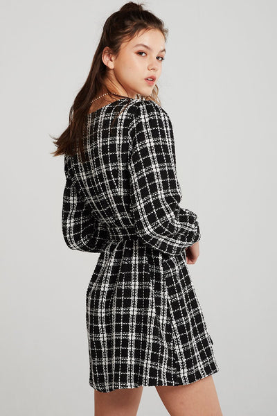 Lisa Plaid Belted Dress