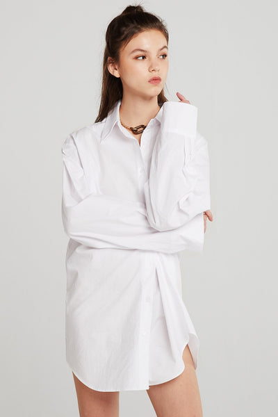 Zoey Puff Sleeve Shirt Dress