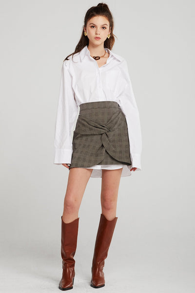 Evelyn Plaid Twist Skirt