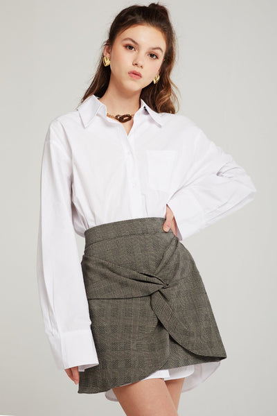 Evelyn Plaid Twist Skirt