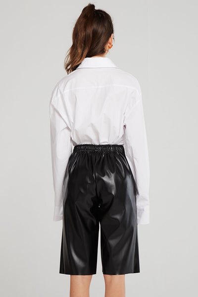 Nevaeh Pleather Knee Length Pants