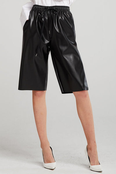 Nevaeh Pleather Knee Length Pants