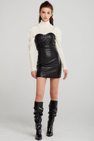 Natalie Pleather Tube Dress