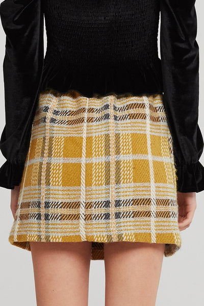 Melody Fuzzy Plaid Skirt