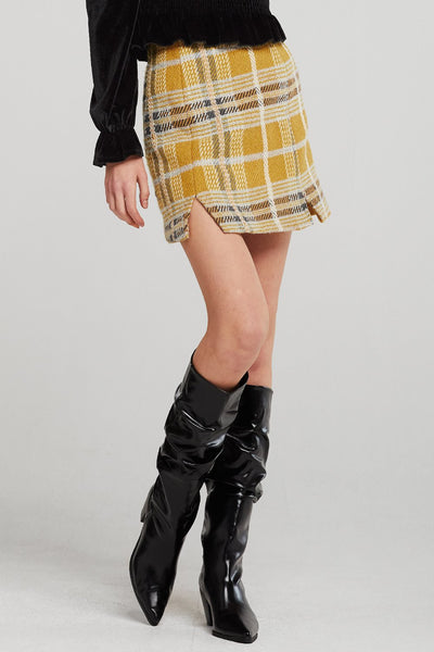 Melody Fuzzy Plaid Skirt