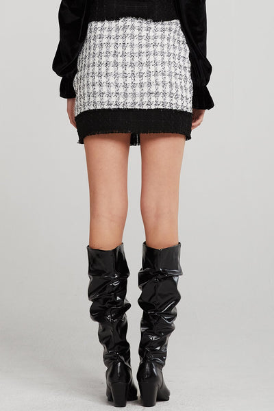 Madison Contrast Trim Tweed Skirt