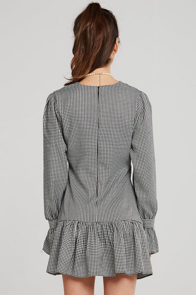 Dani Houndstooth Pintuck Dress