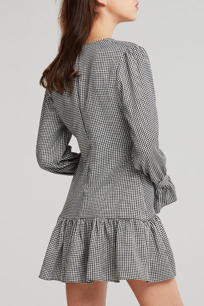 Dani Houndstooth Pintuck Dress