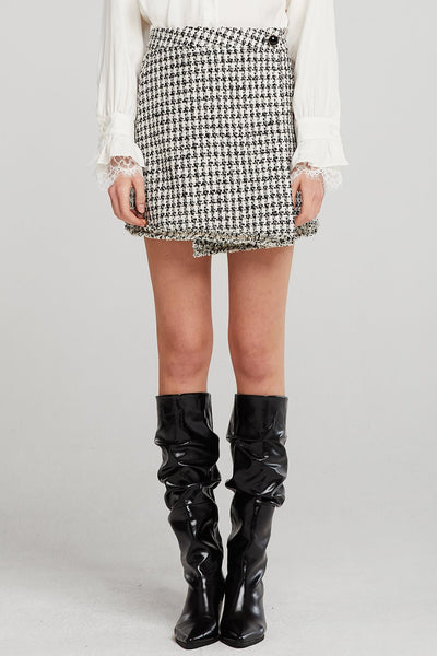 Khloe Tweed Wrap Skirt