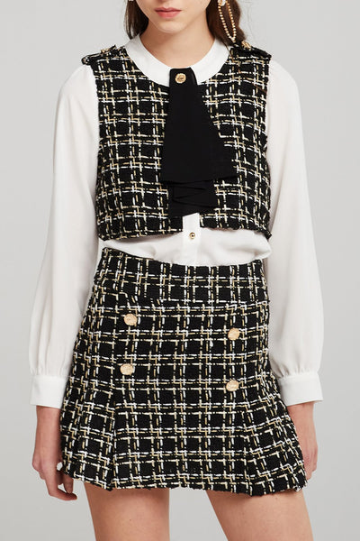 Mercy Tweed Button Skirt