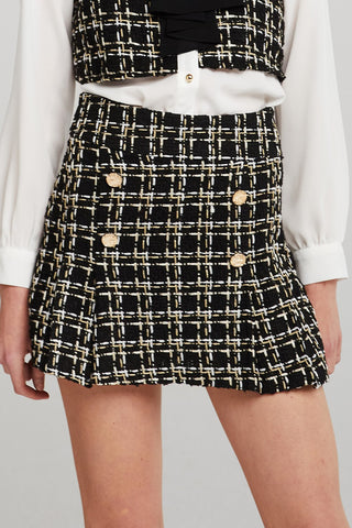 Mercy Tweed Button Skirt