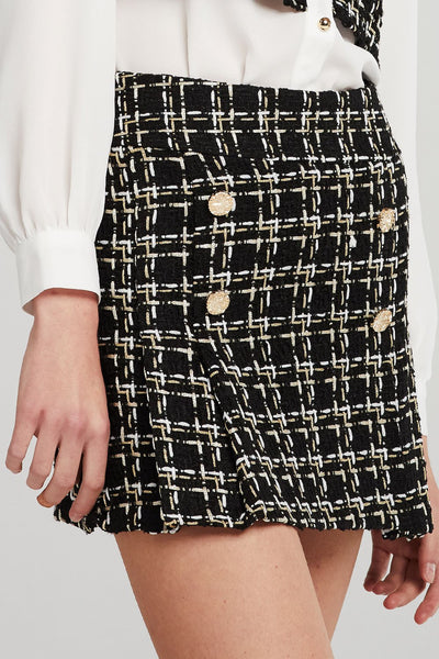 Mercy Tweed Button Skirt