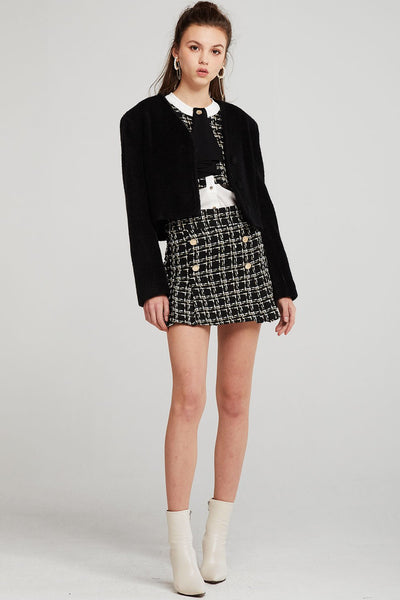 Mercy Tweed Button Skirt