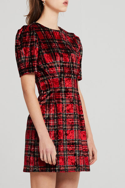 Mia Tartan Velvet Dress