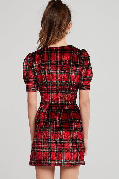 Mia Tartan Velvet Dress