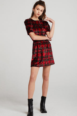 Mia Tartan Velvet Dress