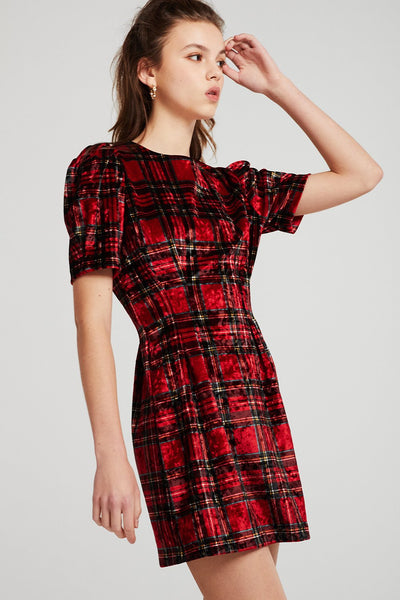 Mia Tartan Velvet Dress