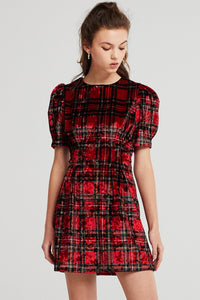 Mia Tartan Velvet Dress