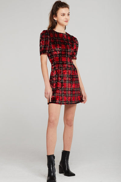 Mia Tartan Velvet Dress