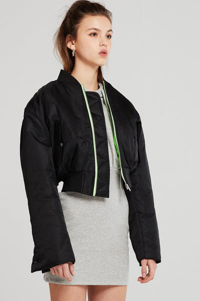 Nova Cropped Bomber Jacket