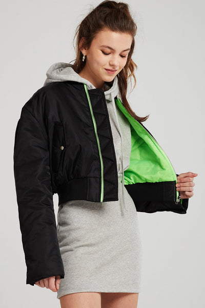 Nova Cropped Bomber Jacket