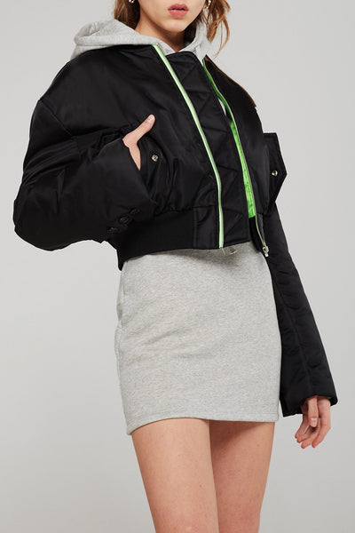 Nova Cropped Bomber Jacket