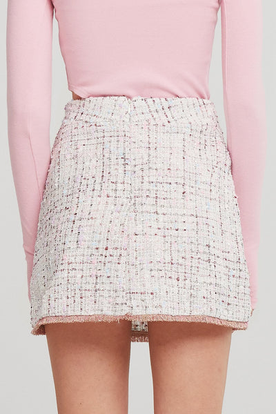 Arden Gold-Trim Tweed Skort