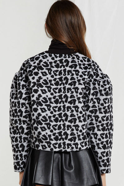 Miri Buttoned Leopard Print Jacket