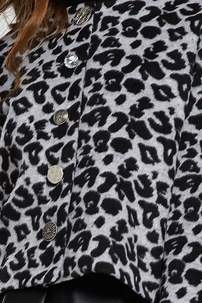 Miri Buttoned Leopard Print Jacket