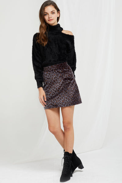 Corinne Leopard Print Skirt