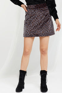 Corinne Leopard Print Skirt