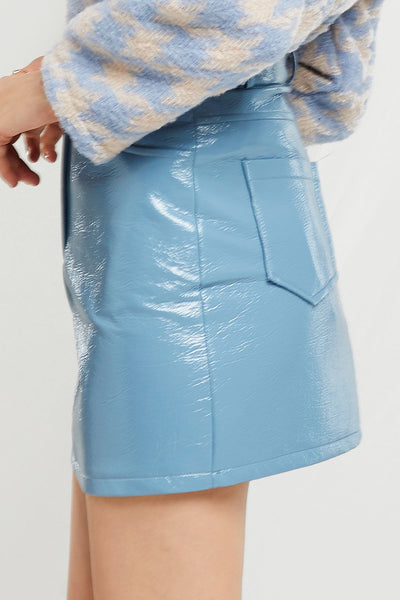 Josephine Pleather Mini Skirt-2 Colors