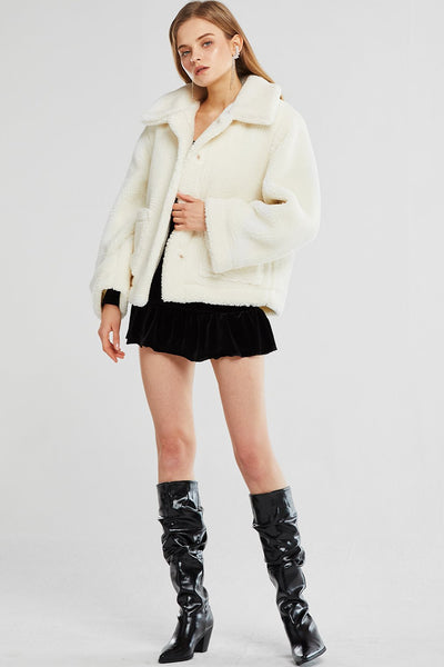 Natalie Fuzzy Borg Coat