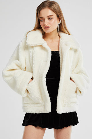 Natalie Fuzzy Borg Coat