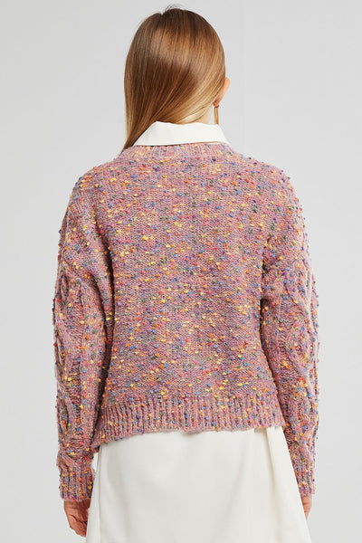 Lucy Mottled Cable Knit Sweater