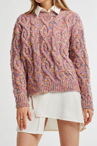 Lucy Mottled Cable Knit Sweater