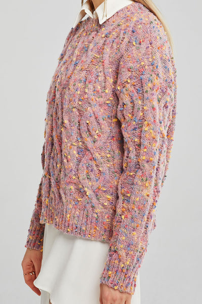 Lucy Mottled Cable Knit Sweater