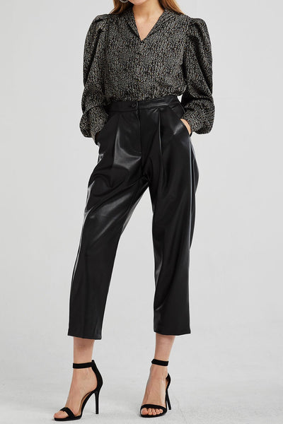 Delilah Pleather Pintuck Pants