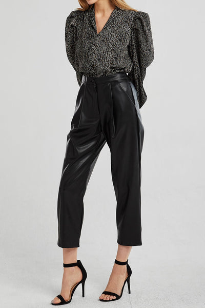 Delilah Pleather Pintuck Pants