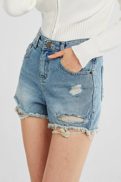 Piper Distressed Denim Shorts