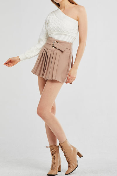 Katherine Belted Pleated Skort