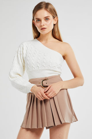 Katherine Belted Pleated Skort